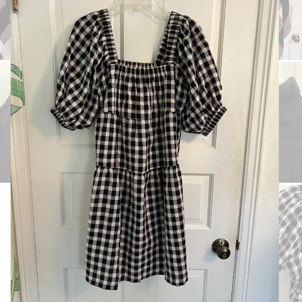 Petal and Pup Gingham Black and white Mini dress